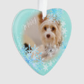 Pet Dog Christmas Blue Ornament (voorkant)