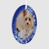 Pet Dog Christmas Blue Ornament (voorkant)