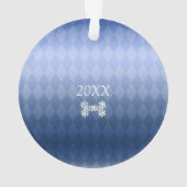 Pet Dog Christmas Blue Ornament (achterkant)