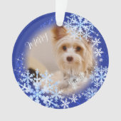 Pet Dog Christmas Blue Ornament (voorkant)