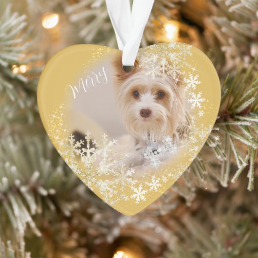 Pet Dog Christmas Gold Ornament (Boom)