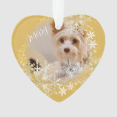 Pet Dog Christmas Gold Ornament (voorkant)