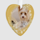 Pet Dog Christmas Gold Ornament (voorkant)