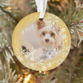 Pet Dog Christmas Gold Ornament