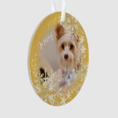 Pet Dog Christmas Gold Ornament (voorkant)
