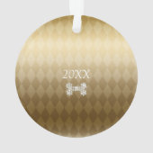 Pet Dog Christmas Gold Ornament (achterkant)
