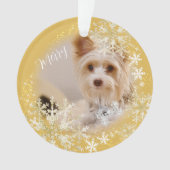 Pet Dog Christmas Gold Ornament (voorkant)