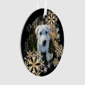 Pet Dog Christmas Gold Zwart Ornament (voorkant)