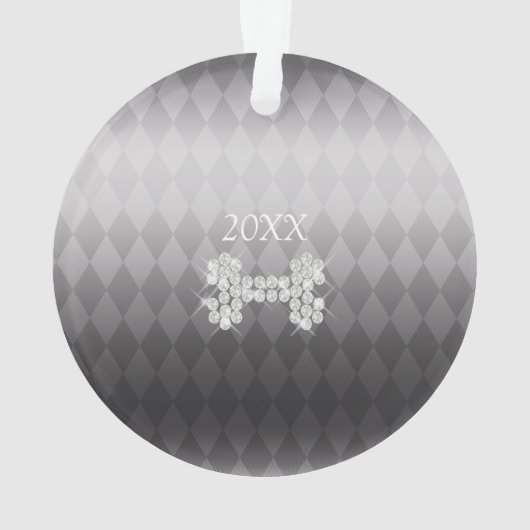 Pet Dog Christmas Gold Zwart Ornament (achterkant)