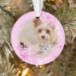 Pet Dog Christmas Roze Ornament