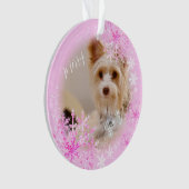 Pet Dog Christmas Roze Ornament (voorkant)