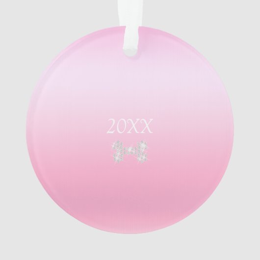 Pet Dog Christmas Roze Ornament (achterkant)