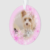 Pet Dog Christmas Roze Ornament (voorkant)