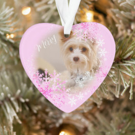 Pet Dog Christmas Roze Ornament