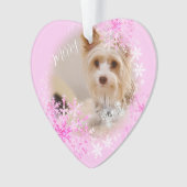 Pet Dog Christmas Roze Ornament (voorkant)