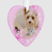 Pet Dog Christmas Roze Ornament (voorkant)