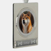 Pet Dog Christmas Verzilverd Banner Ornament (Rechts)