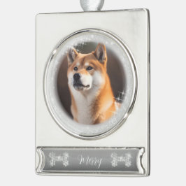 Pet Dog Christmas Verzilverd Banner Ornament
