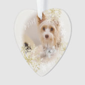 Pet Dog Christmas Wit Ornament (voorkant)