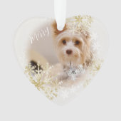 Pet Dog Christmas Wit Ornament (voorkant)