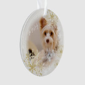 Pet Dog Christmas Wit Ornament (voorkant)