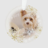 Pet Dog Christmas Wit Ornament (voorkant)