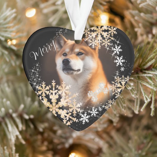 Pet Dog Christmas Zwart Goud Ornament (Boom)