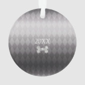 Pet Dog Christmas Zwart Goud Ornament (achterkant)