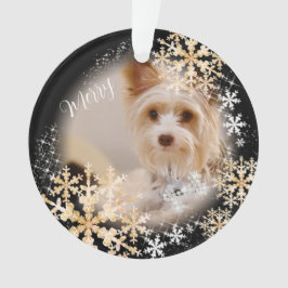 Pet Dog Christmas Zwart Goud Ornament