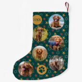 Pet Dog Custom Fotocollage Retro Patroon Kleine Kerstsok (Achterkant)