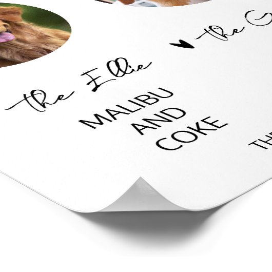 Pet Dog Foto Handtekening Drink Modern Bruiloft Me Poster (Hoek)