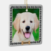 Pet Dog Foto Name Sjabloon Keramisch Ornament (Rechts)