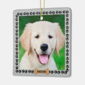 Pet Dog Foto Name Sjabloon Keramisch Ornament (Links)
