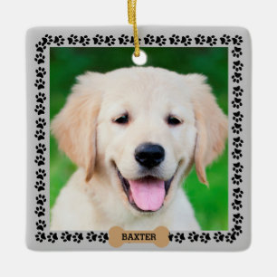 Pet Dog Foto Name Sjabloon Keramisch Ornament