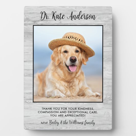 Pet Dog Foto Persoonlijke dierenarts Hartelijk dan Fotoplaat (voorkant)