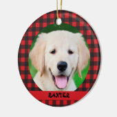 Pet Dog Foto Rood Buffalo Spelnaam Keramisch Ornament (Links)