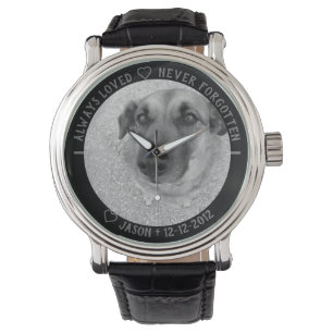 Pet Dog Fotosjabloon Memorial Nooit vergeten Horloge