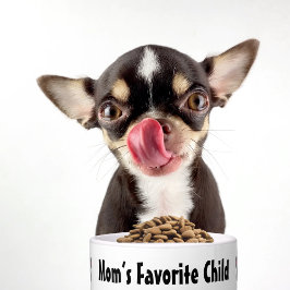 Pet Dog Funny "Mom's Favorite Child" & pootafdrukk Voerbakje