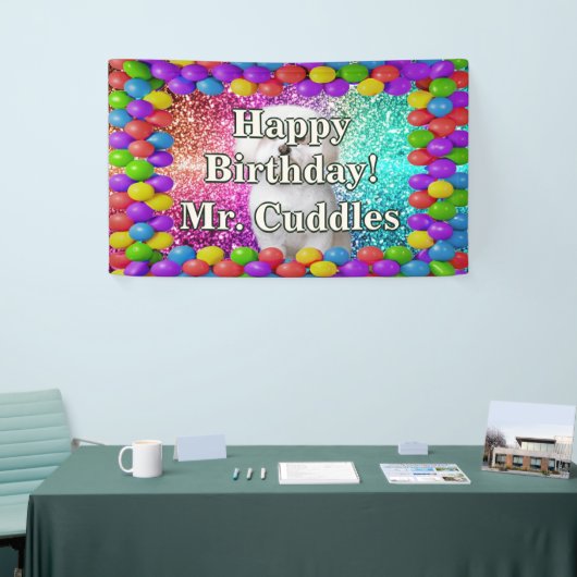 Pet Dog Gepersonaliseerde karakter verjaardag bann Spandoek (Beurs)