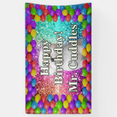 Pet Dog Gepersonaliseerde karakter verjaardag bann Spandoek (Verticaal)