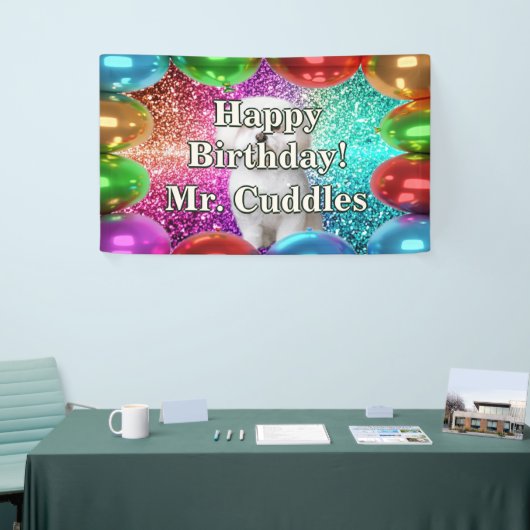 Pet Dog Gepersonaliseerde karakter verjaardag bann Spandoek (Beurs)