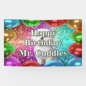 Pet Dog Gepersonaliseerde karakter verjaardag bann Spandoek (Horizontaal)