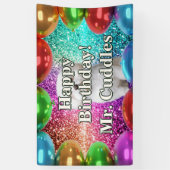 Pet Dog Gepersonaliseerde karakter verjaardag bann Spandoek (Verticaal)