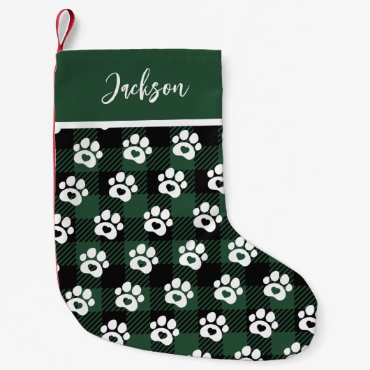 Pet Dog Gingham-kerststaart Kleine Kerstsok (Voorkant)