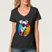 Pet Dog Greyhound met LGBTQ + Pride Sjaal Graphic T-shirt (Voorkant)