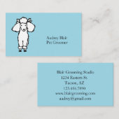 Pet Dog Groomer White Podle Turquoise Visitekaartje (Voorkant / Achterkant)