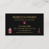 Pet Dog Grooming Black Roze Loyalty Rewards Kaart Afsprakenkaartje (Achterkant)