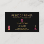 Pet Dog Grooming Black Roze Loyalty Rewards Kaart Afsprakenkaartje (Achterkant)