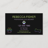 Pet Dog Grooming Loyalty Reward Kaarten Rainbow Visitekaartje (Achterkant)