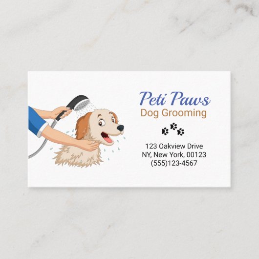 Pet Dog Grooming Service Visitekaartje (Voorkant)